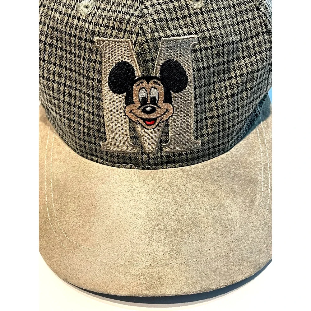 Vintage MICKEY MOUSE Plaid Snapback Hat ~ Disney Goofy's Hat Co Brown Suede Brim